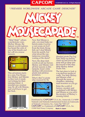 Mickey Mousecapade (USA) box cover back